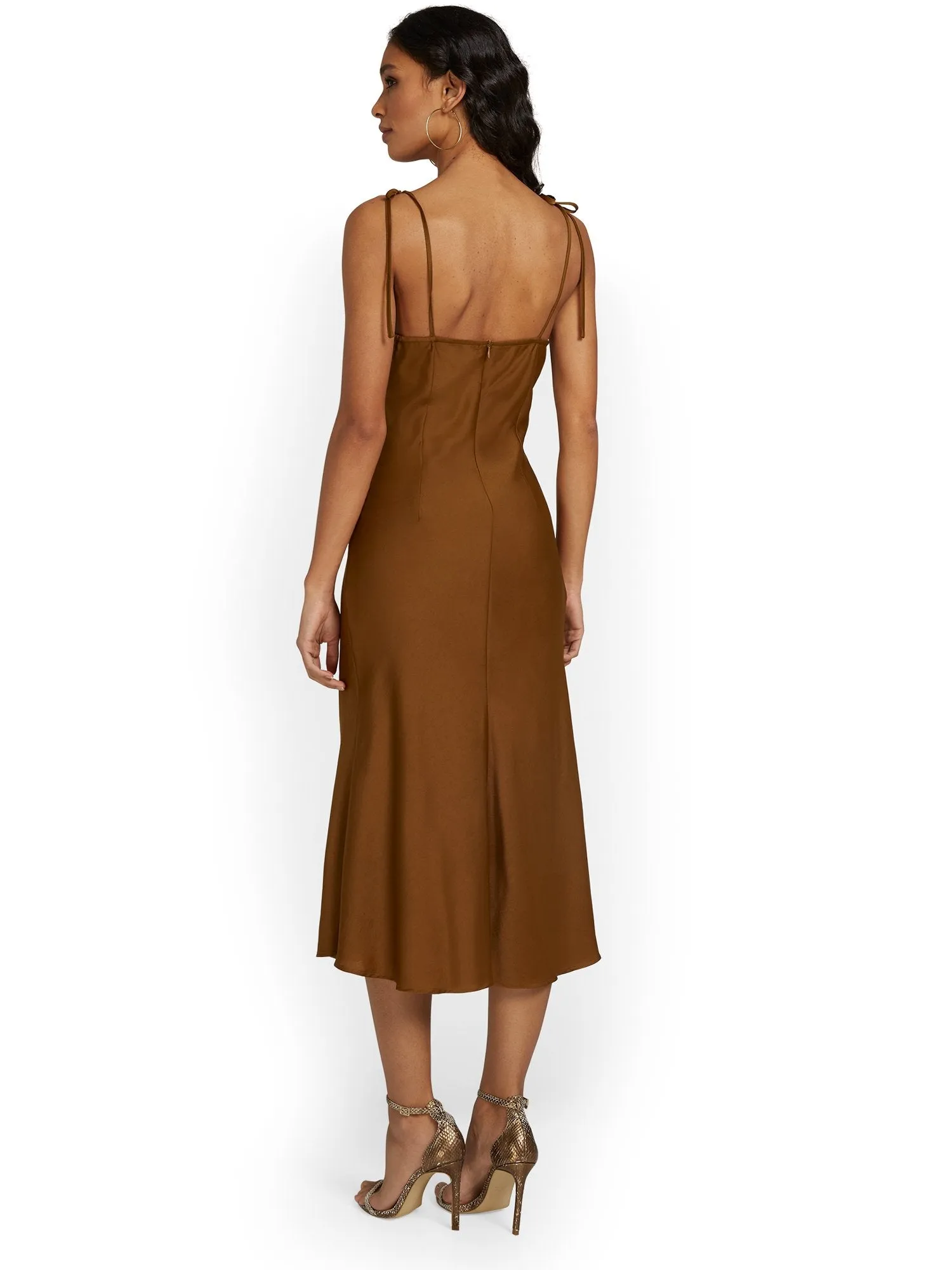 &Merci Bias-Cut Satin Midi Dress - Brands We Love