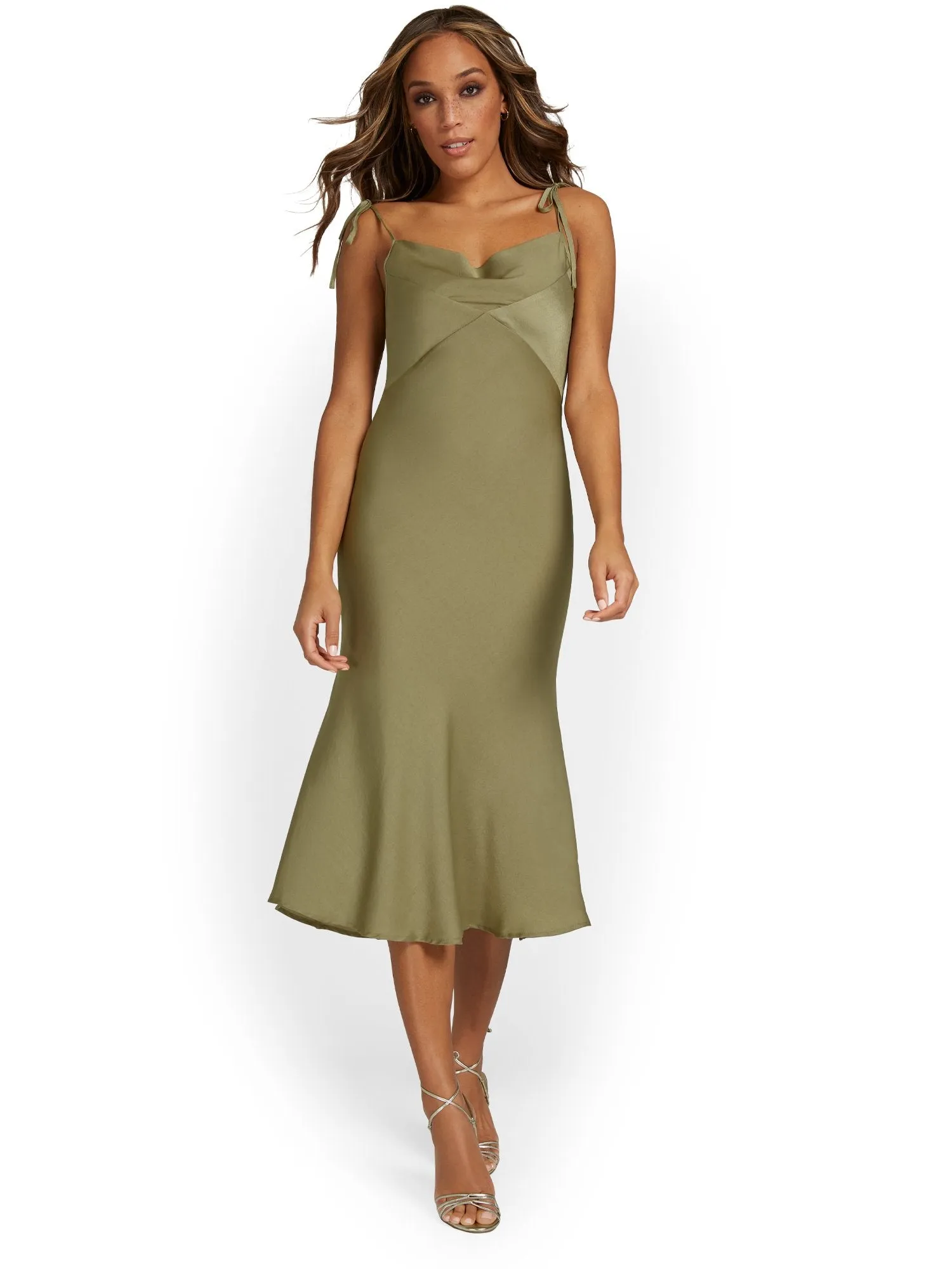 &Merci Bias-Cut Satin Midi Dress - Brands We Love
