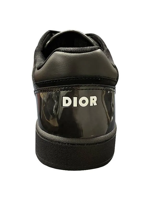 B27 Oblique Gravity Leather Low Top Sneakers Black